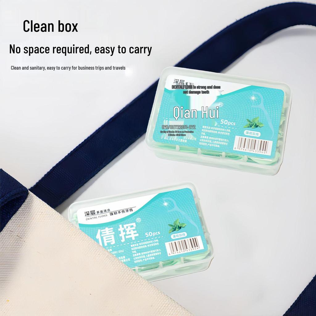 Double-Line Mint Dental Floss Family Pack: Portable, Multi-Functional Oral Cleaning Floss