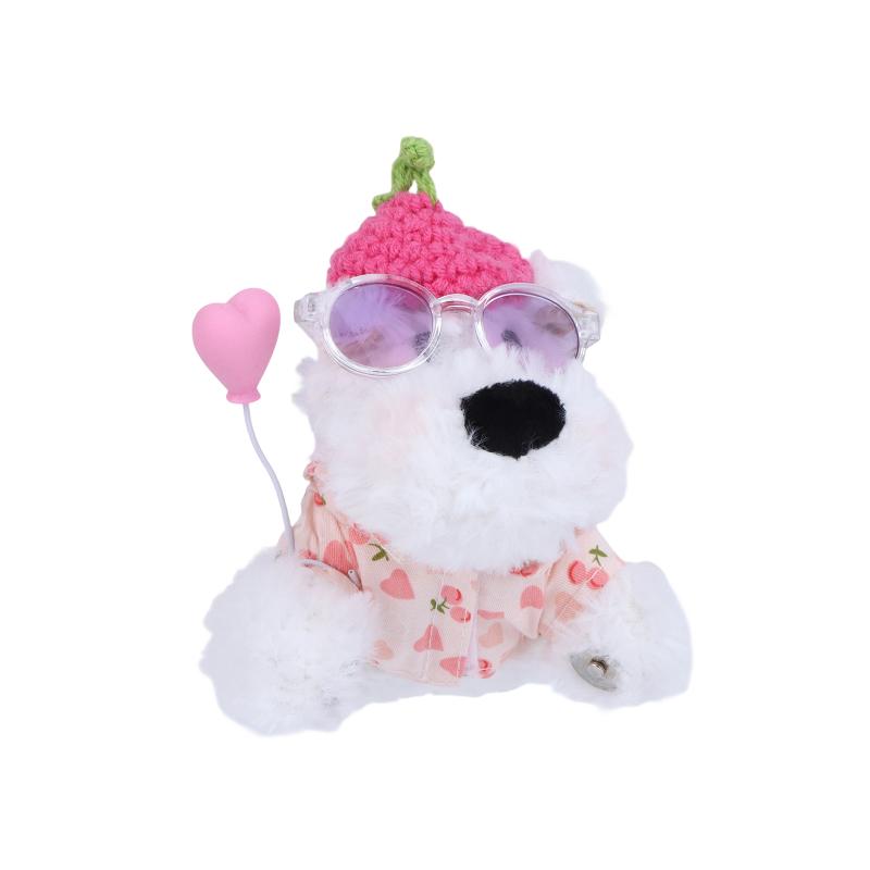 Kawaii West Highland Terrier Welpen Plüschtier Cartoon Magnetische Stoffpuppen Motorrad Elektrofahrrad Rückspiegel Anhänger Dekor