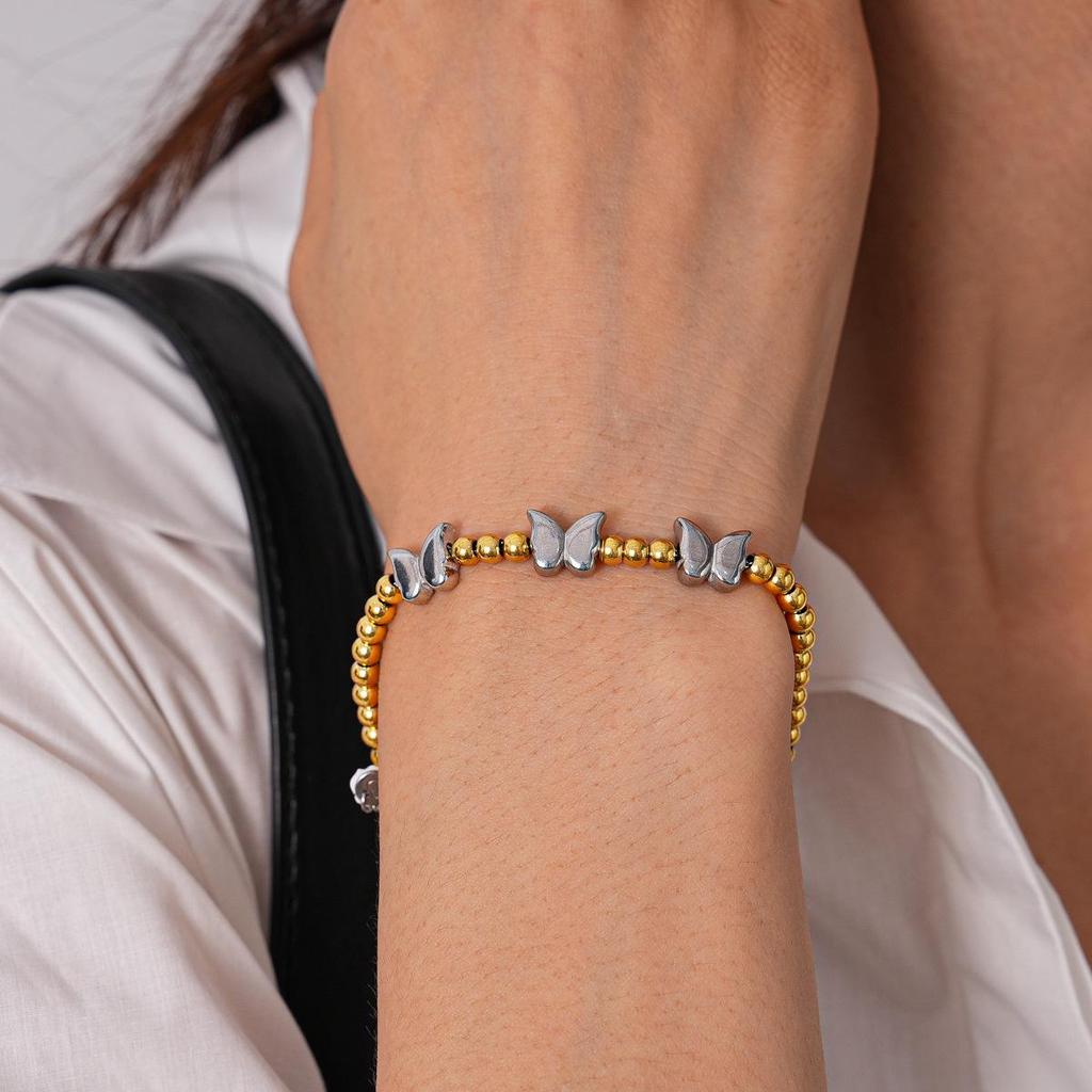 Titanium Steel Star Bead Bracelet - Elegant Design with a High-End Luxury Feel for Women