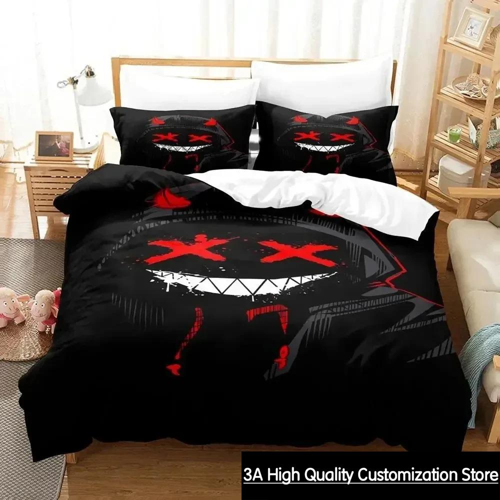 3D Print XOXO Devil Smiling Face Bedding Set Duvet Cover Bed Set Quilt Cover Pillowcase Comforter king Queen Size Boys Adult