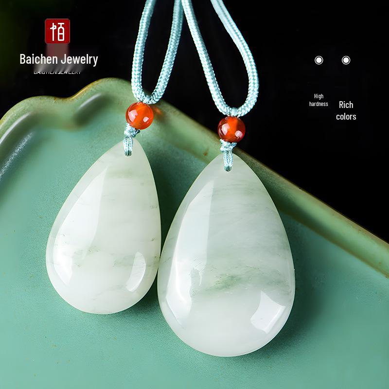 Xinjiang Tianshan White Jade Gold Silk Pendant for Men and Women