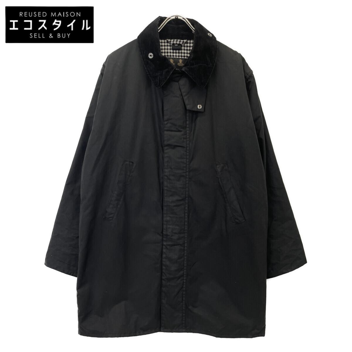 

Barbour B&Y Exclusive 22AW 222MWX2134 BORDER MOON Wool Houndstooth Lined Oiled Coat Jacket 38 blackUsed