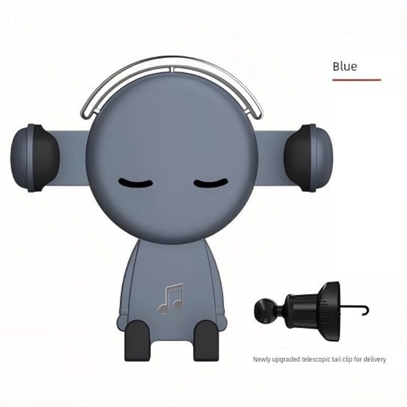 Car-Mounted Gravity Holder with Cute Sumitap Expression, Mirror Cartoon Design for Car Navigation and Phone Air Vent Mount