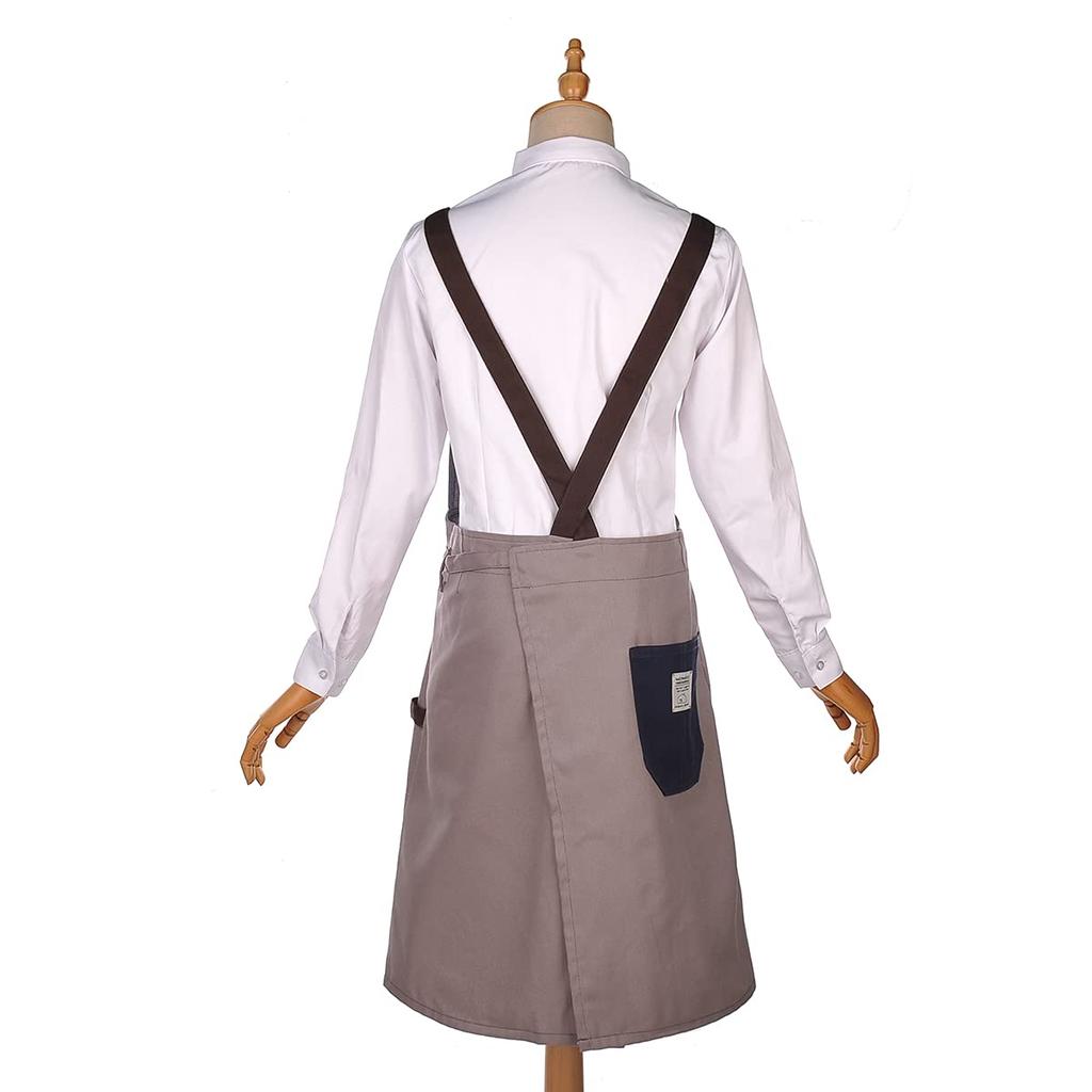 Maekakedo Nekozawa Katsuragi material apron GY front-tied
