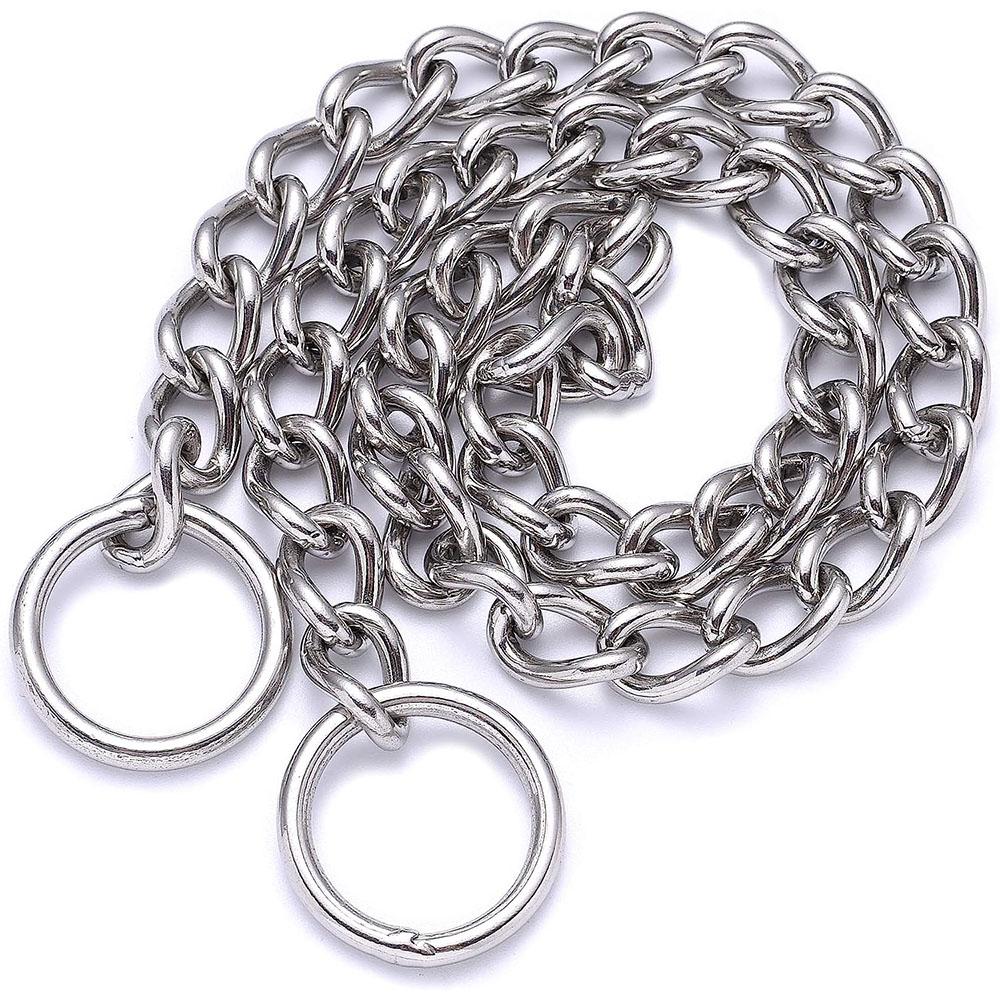 Dog Training Slip Chains Heavy Metal Dog Choke Collar Adjustable Chrome Plated P Chain Dog Collar for Pet Puppy Medium Large Dog