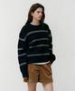 OSTKAKA Wool Blended Stripe Pullover Navy