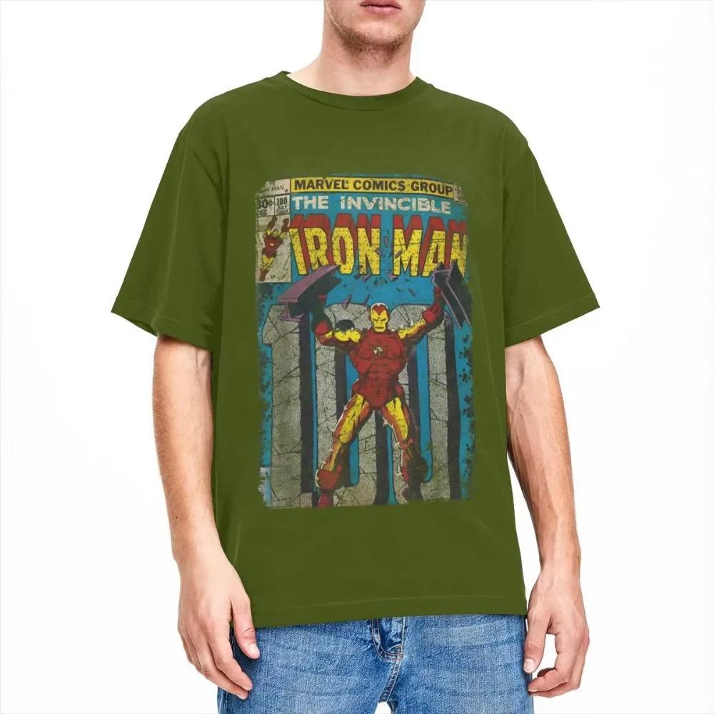 Iron Man Classic Retro Comic T Shirt Harajuku T Shirts Short Sleeves Aesthetic Tshirt Summer 100 Cotton Breathable Tees