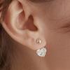 Tatiana (925 Silver) Rose Flower Heart Ear Jacket Earrings EC3065