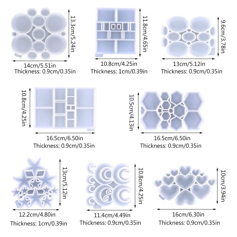 Star Love Moon Pendant Necklace Silicone Mold with Hole for DIY Necklace Crystal Mold Craft Jewelry Making Earring