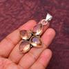Morganite Gemstone Cross shape Pendant : 925 Sterling Silver Handmade Jewelry Pendant