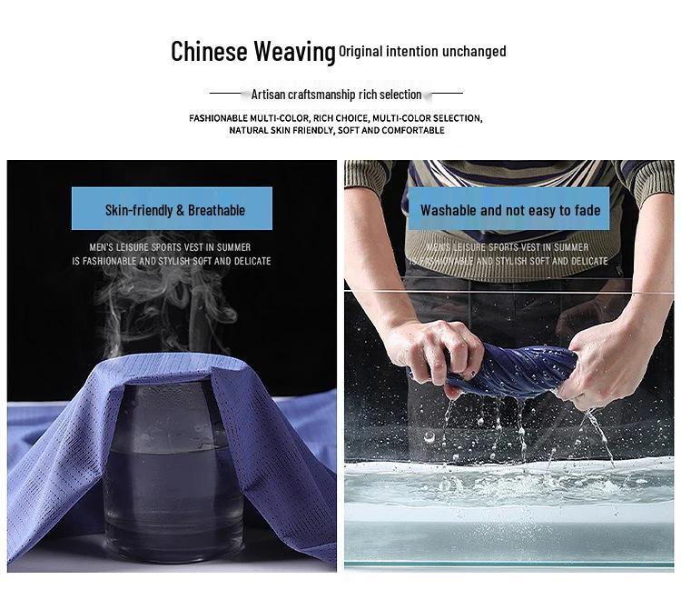Men's Summer Quick-Dry Ice Silk Mesh T-Shirt - Short Sleeve, Stretch, Casual, Lightweight Fitness Top
