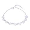 Lindon Women Zircon 925 Sterling Silver Jewelry Geometric Bead Chain Link Bracelet Fashion Fine Wedding Gift for Girlfriend