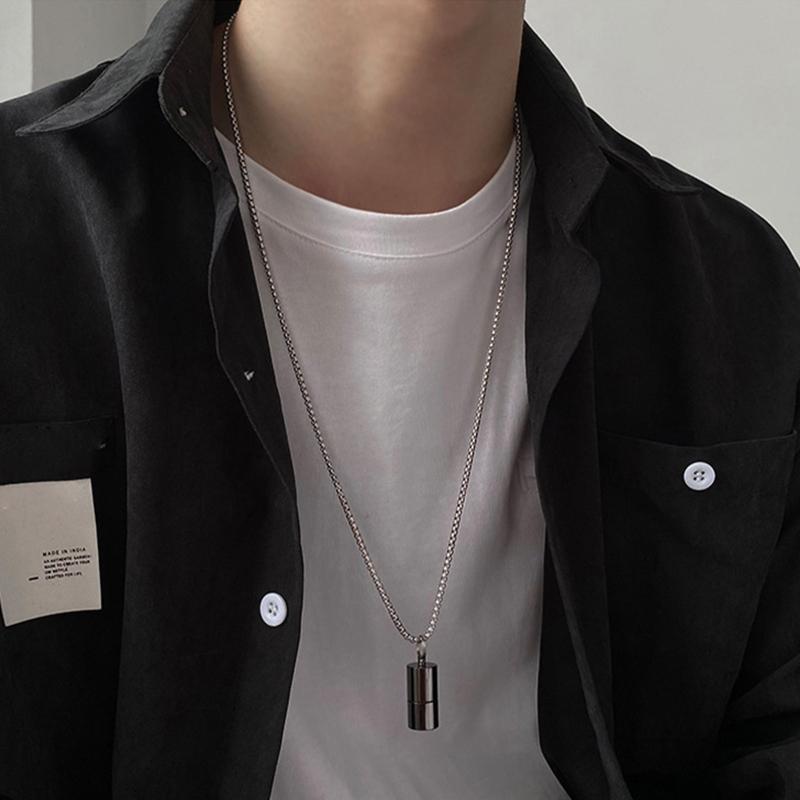 Creative Mini Lighters for Case Necklace for Titanium Steel Pendant Chain Hip Hop Party Jewelry Gift Lighters Pendan