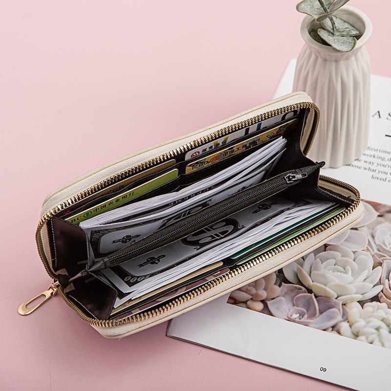 Long wallet female student cartoon fresh new large capacity mobile phone wallet zipper card bag clutch bag storage bag