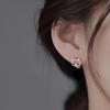 925 Sterling Silver Kitten & Fish Ear Cuffs - Women's High-End Design Temperament Earrings