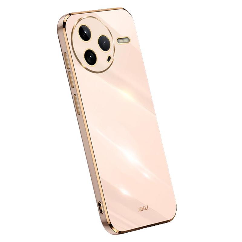 

XINLI для Xiaomi Poco F7 Pro 5G/Redmi K80 5G чехол TPU чехол для телефона с гальванической рамкой Pink