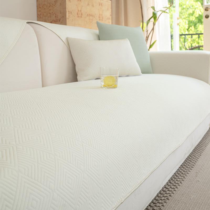 Summer Cool Doudou Ice Silk Special-shaped Sofa Cushion Mat Cushion Fixed Non-slip New Straight Row Sofa Cover