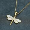New Dragonfly Opal Pendant Necklace for Women