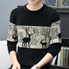 Mens Autumn and Winter Fashion Casual  Pullover Long Sleeve Oversized Knitted Sweater Men Christmas Sweater
