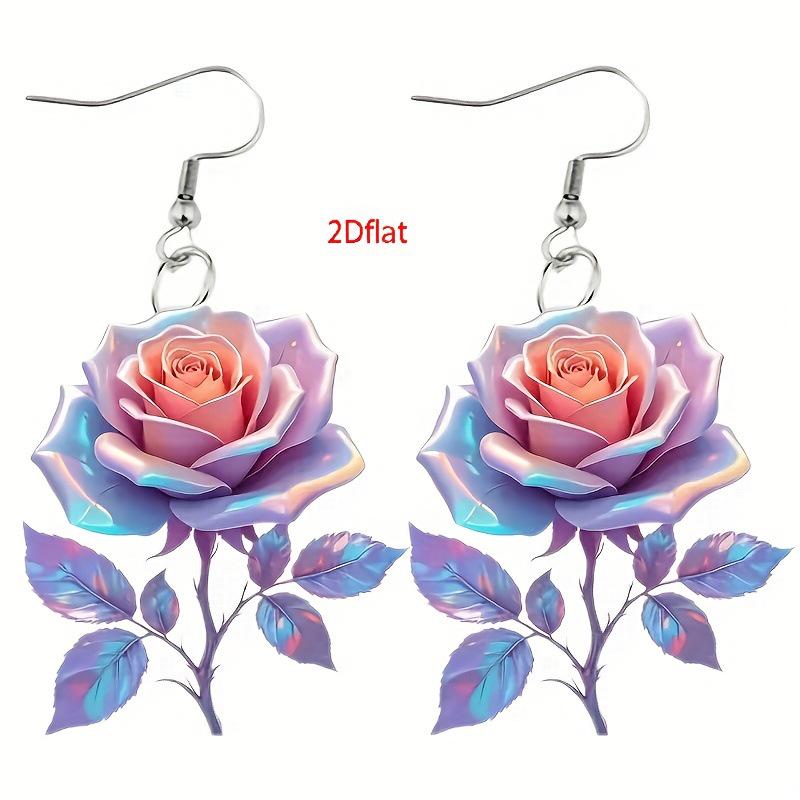 Cross-Border Acrylic Rose Earrings: Perfect for Christmas, Valentine's, Mother's Day & Holiday Gifts