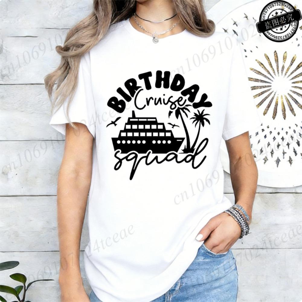 

New Harajuku Funny Aw Ship It s My Birthday Trip 2026 T Shirt Fashion Women T Shirt Tops Short Sleeve T-shirt Ladies Casual Tees XL