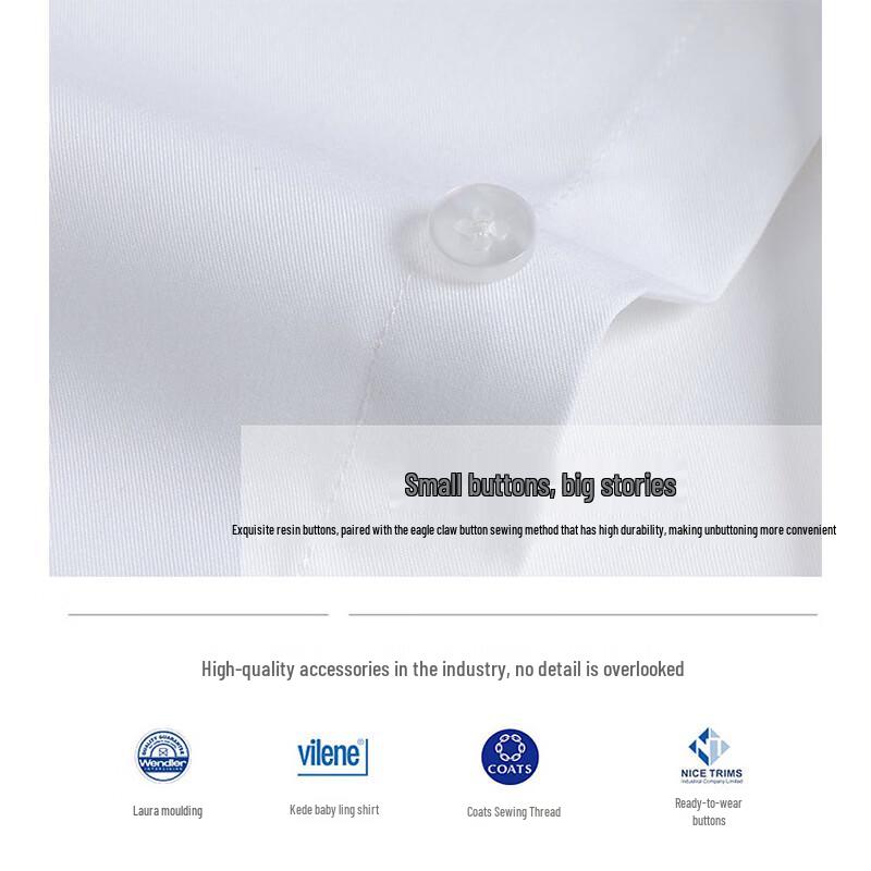 Hengyuanxiang Men's Bamboo Fiber Non-Iron Business Casual Shirt
