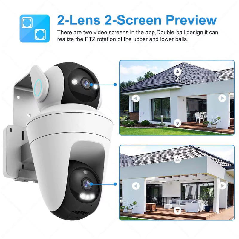 LS VISION 5K 10MP Wifi IP Camera 10X Zoom Dual Lens Outdoor PTZ Security Camera Auto Tracking Smart Home CCTV Cam 360° Video Surveillance
