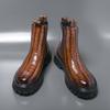 Mode Herrenstiefel Klassische Chelsea Boots Schwarz-braun Herren Dicksohlige Langlebige High-Top Mode Markenstiefel Outdoor Arbeitsstiefel Größen 38-46