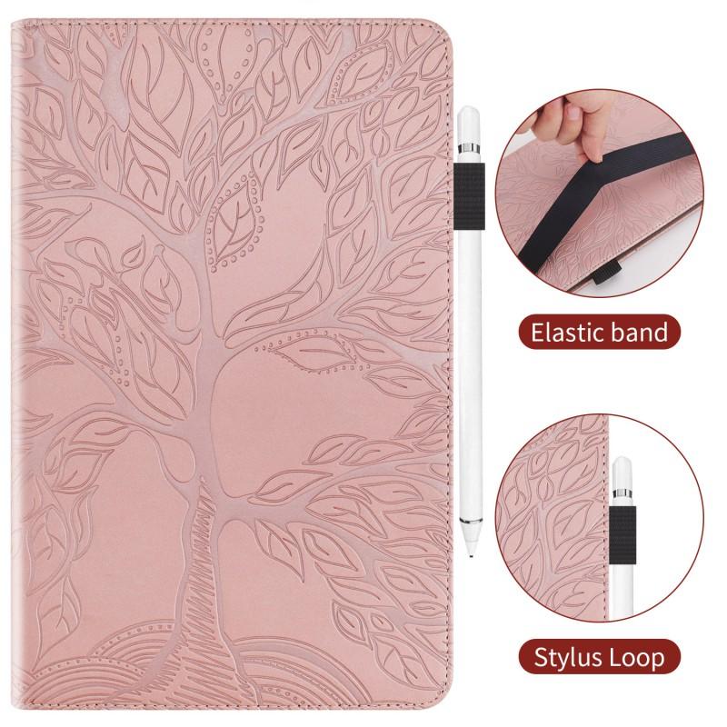Redmi Pad 10.6 Case With Pen Slot Tree Of Life Embossed Flip Cover TPU PU Leather Tablet Protection