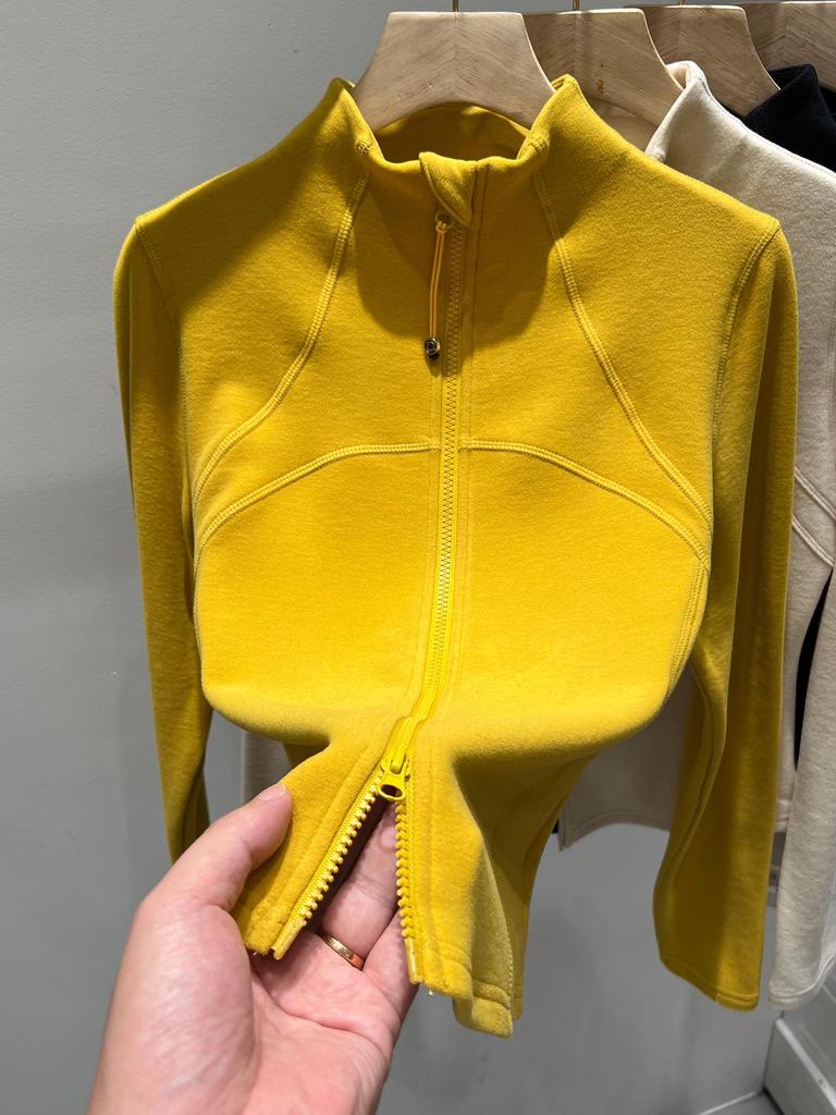Women's Spicy Girl High-Neck, Waist-Cinching Warm T-shirt: Long-Sleeve, Double Zipper, Polar Fleece Base/Outerwear for Autumn/Winter