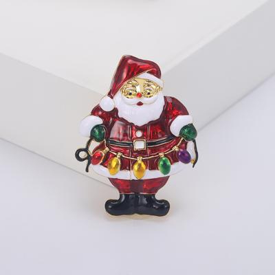 Alloy Enamel Santa Brooch Simple Versatile Men'S And Women'S Clothing Corsage Ornament Pin