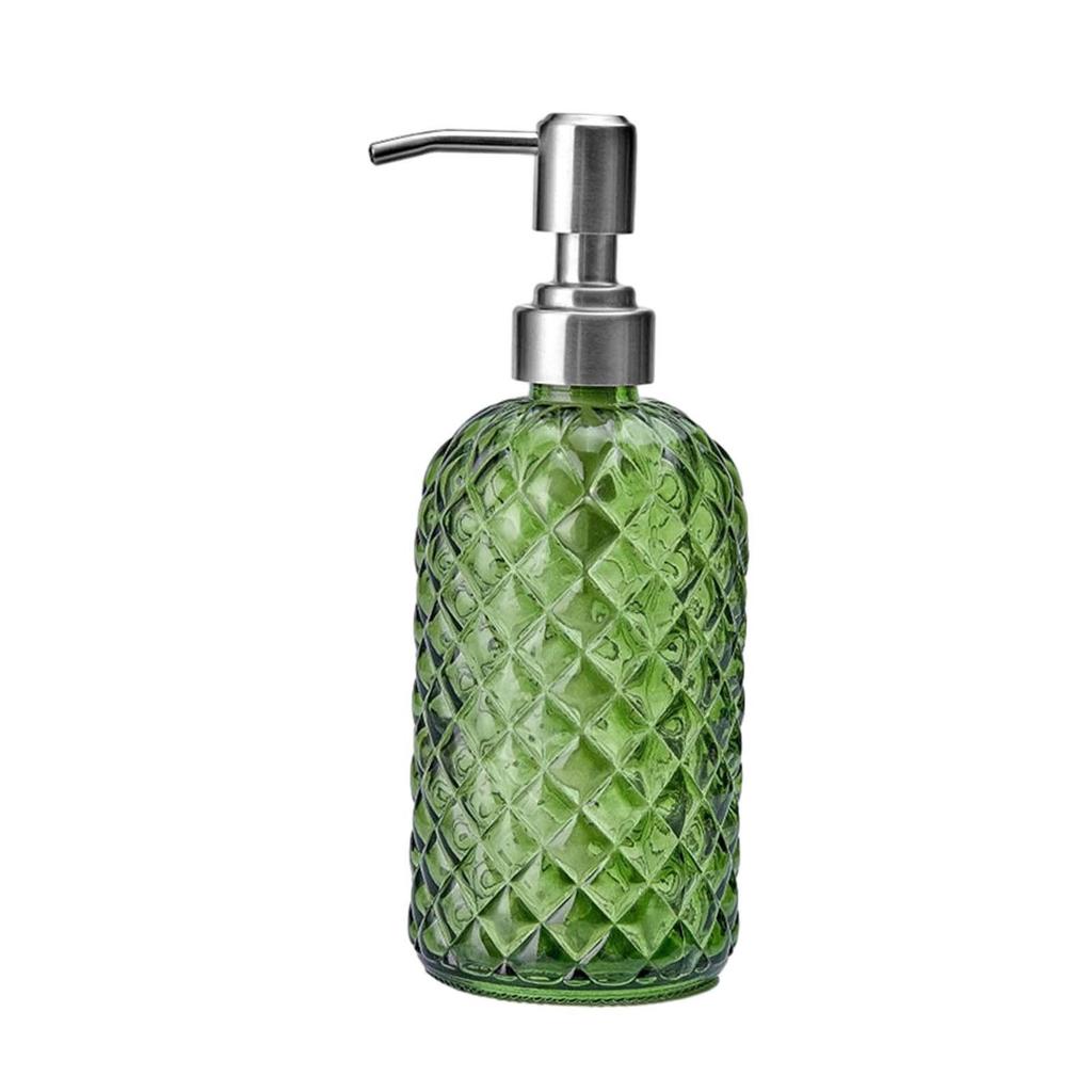 Glass Soap Dispenser Lotion Dispensers Delicate Body Wash Dispenser with Rustproof Stainless Steel Pump for Kitchen Bathroom