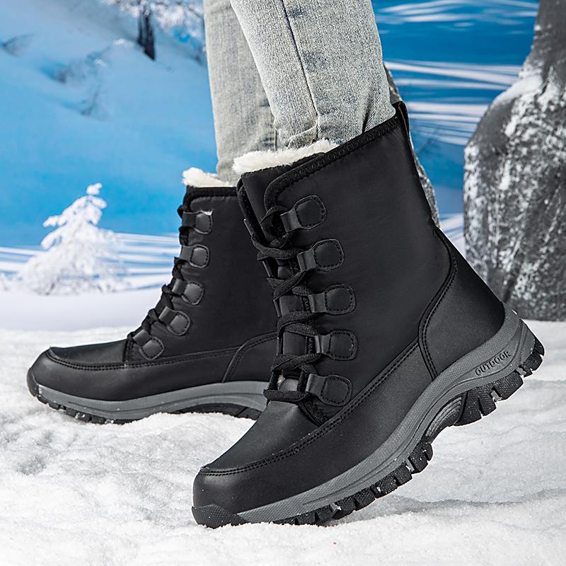 Fashion Women Ankle Boots Lace-Ups Plush Warm Design Daily Winter Walking Shoes Outdoor Fashion Men Shoes