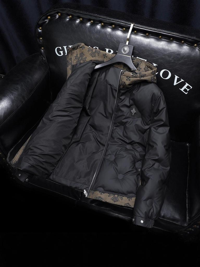 Europäische Herren-Daunenjacke Patchwork Jacquard Hohe Qualität Herbst/Winter 2025