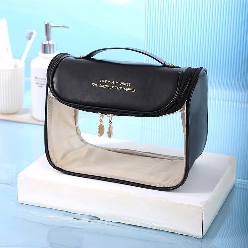 

Semitransparent Hook Bag Makeup Storage Bag Pvc Portable Convenient Fashion чёрный