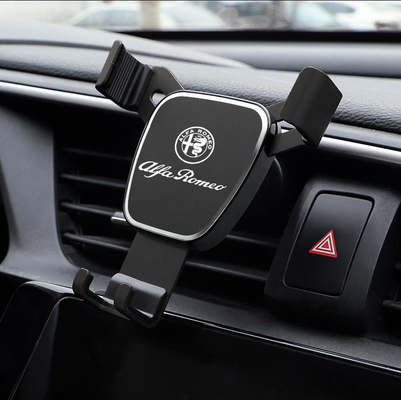 For Alfa Romeo ABS Car Accessories Universal Matte Phone Holder For Alfa Romeo Giulietta GT 159 147 156 Mito Brera Giulia F1 Ste