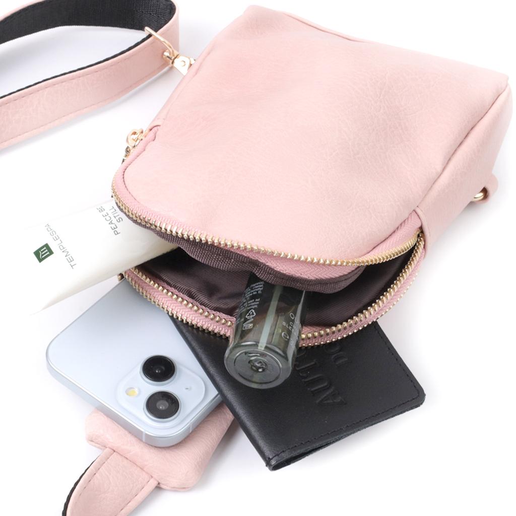 Kleine Damen-Umhängetasche aus Öko-Leder VINTAGE Bag 22782 Pink