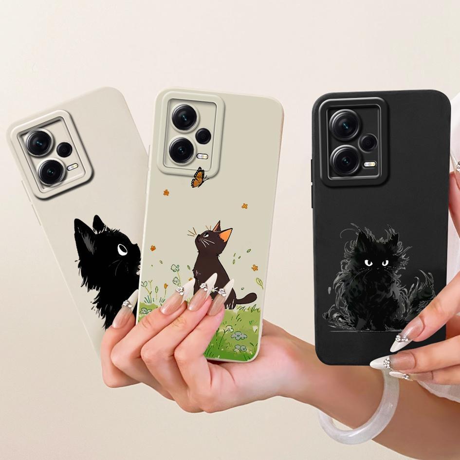 For Xiaomi Redmi Note 12 Pro Plus Case Popular Flower Soft Liquid Silicone Shockproof Cover For Redmi Note 12 Pro Note12 5G Case