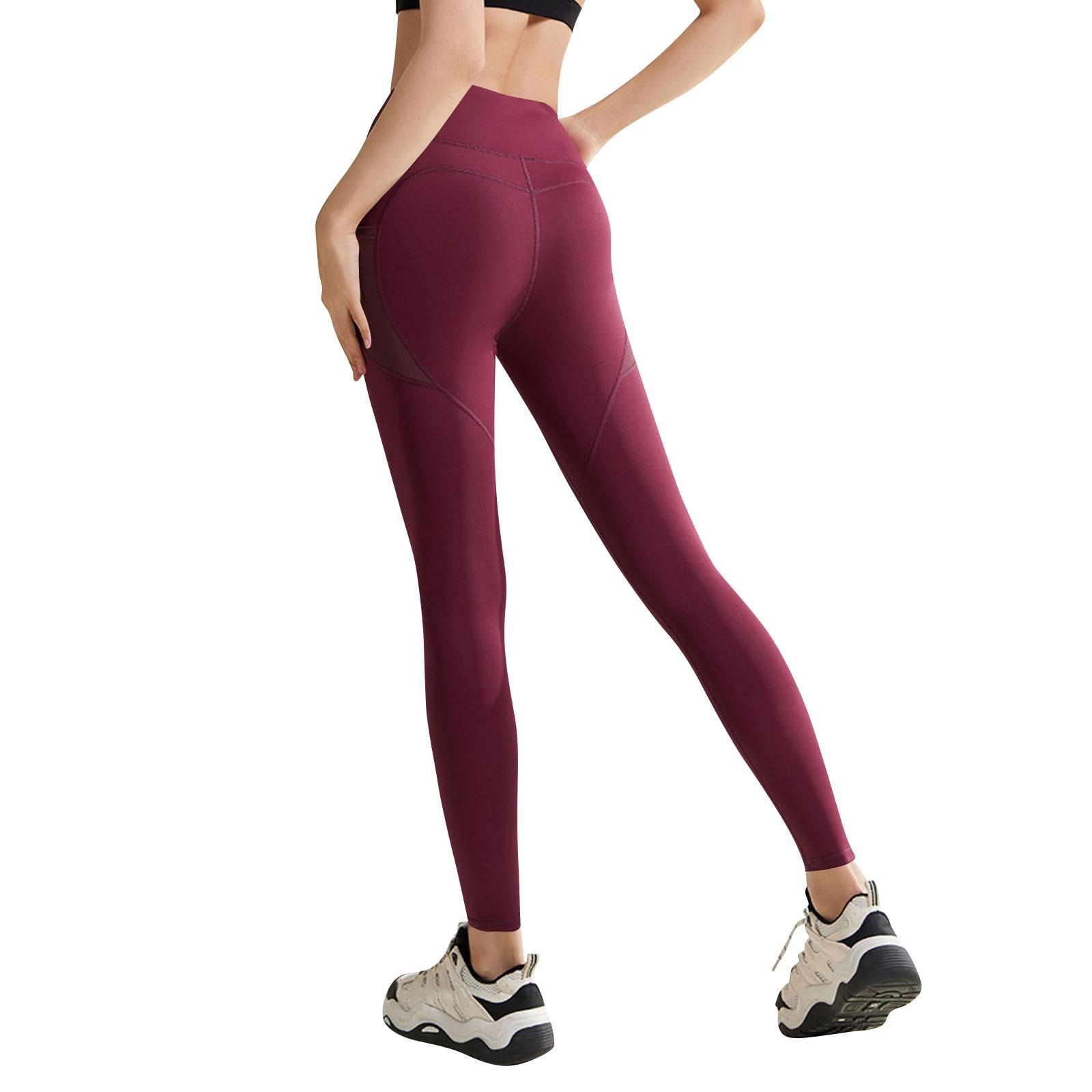 

Женские штаны для йоги, леггинсы для женщин, штаны для йоги с высокой талией, леггинсы для тренировок, колготки S винный