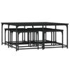  Coffee Tables, Nestable, 5 Pcs, Black