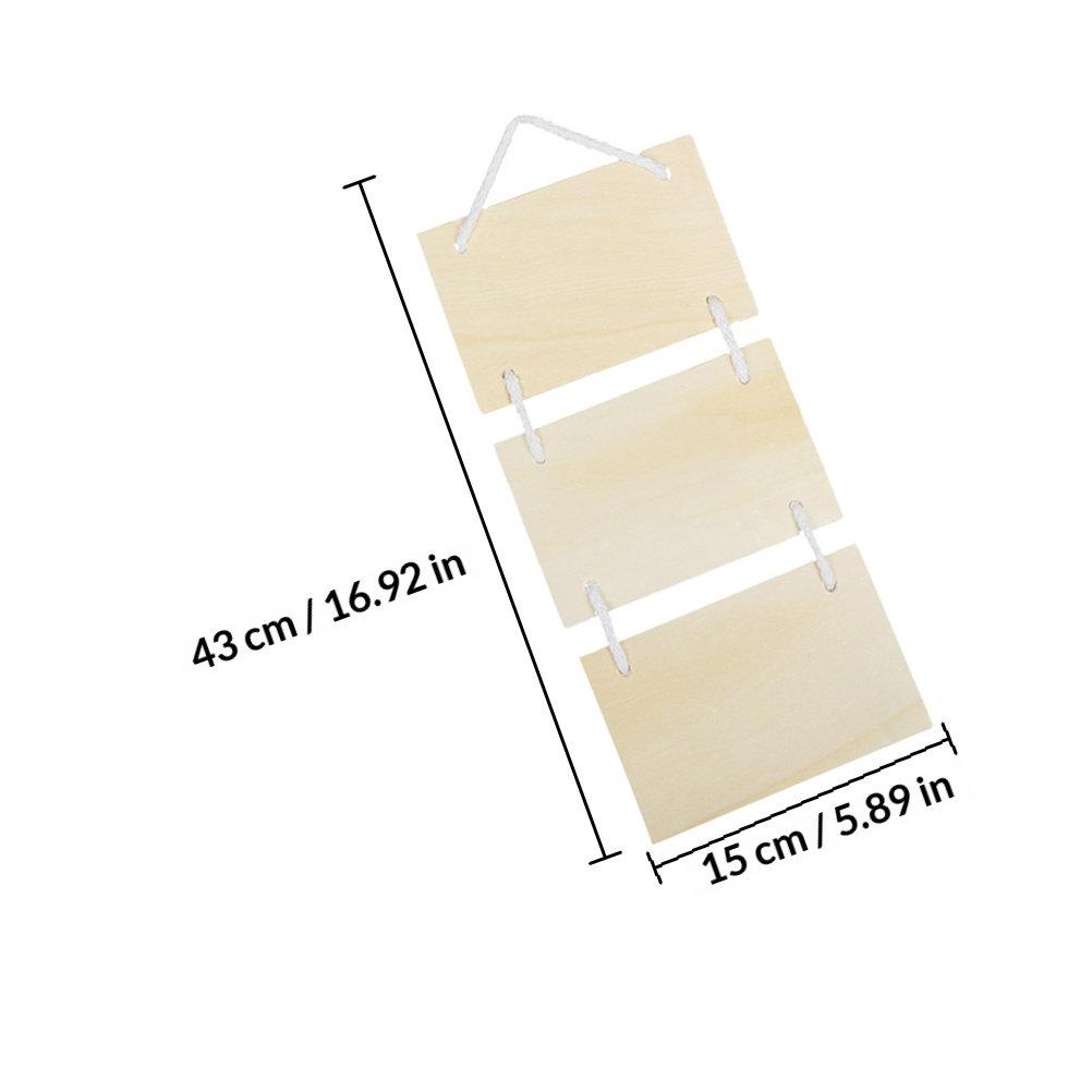 3Pcs Blank Wooden DIY Plaques Unfinished Hanging Boards for Art Craft Painting Decoration Interior Door Wall Bar Hotel