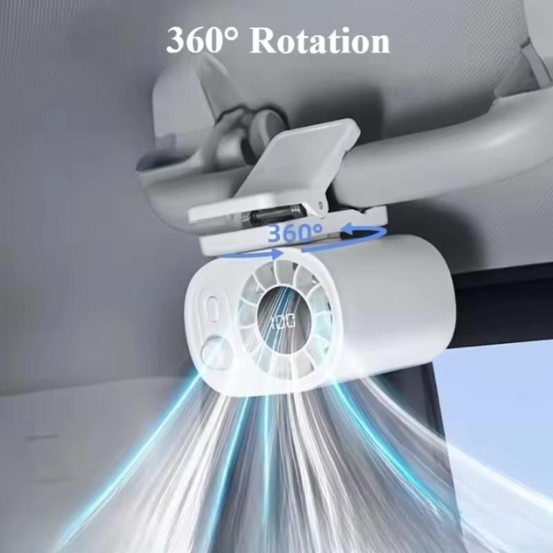 Car Clip On Fan Outdoor Umbrella Fan 360° Rotatable 100 Speed Wind Low Noise Mini Fan USB Rechargeable Clamp Anywhere Desktop
