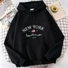 NEW YORK Letter Print Hoodies Frühling Herbst Winter Freizeit Hoodies Sweatshirts Herren Damen Trendiges Ästhetisches Oberteil