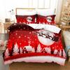 Weihnachts-Bettbezug-Set mit Weihnachtsmann-Motiv, Weihnachtsschlitten-Bettwäsche-Set, weich, bequem, atmungsaktiv, Bettbezug für Schlafzimmer und Gästezimmer