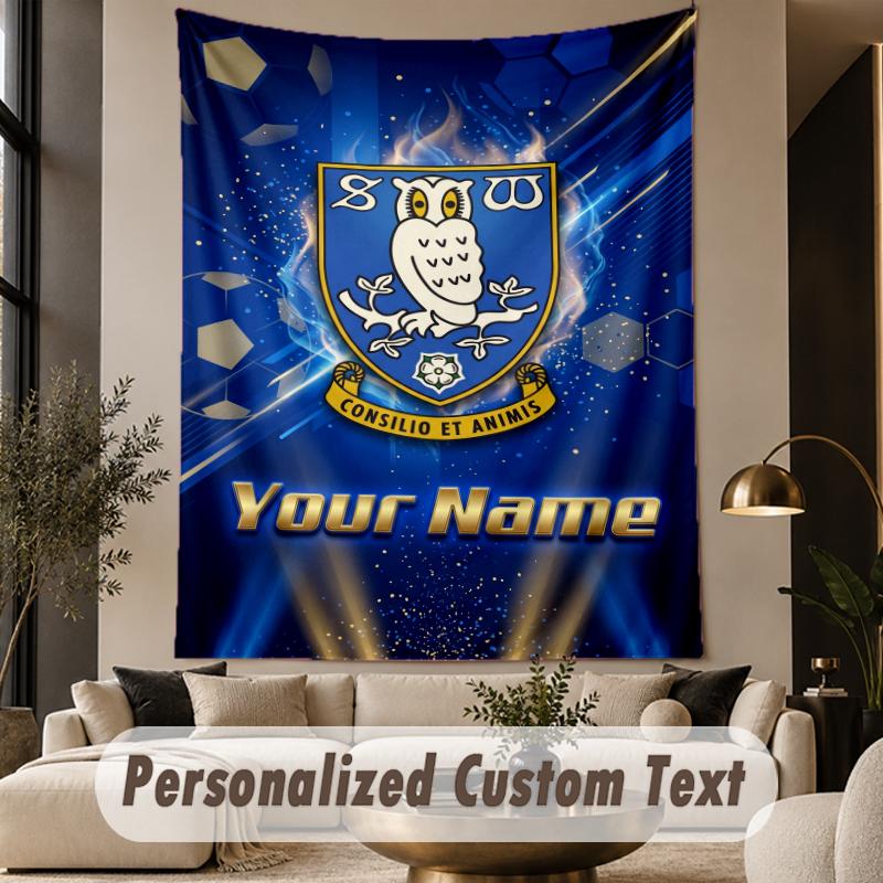 Custom Text Tapestry Sheffield Wednesday FC Print Wall Tapestry Indoor Living Room Wall Decor