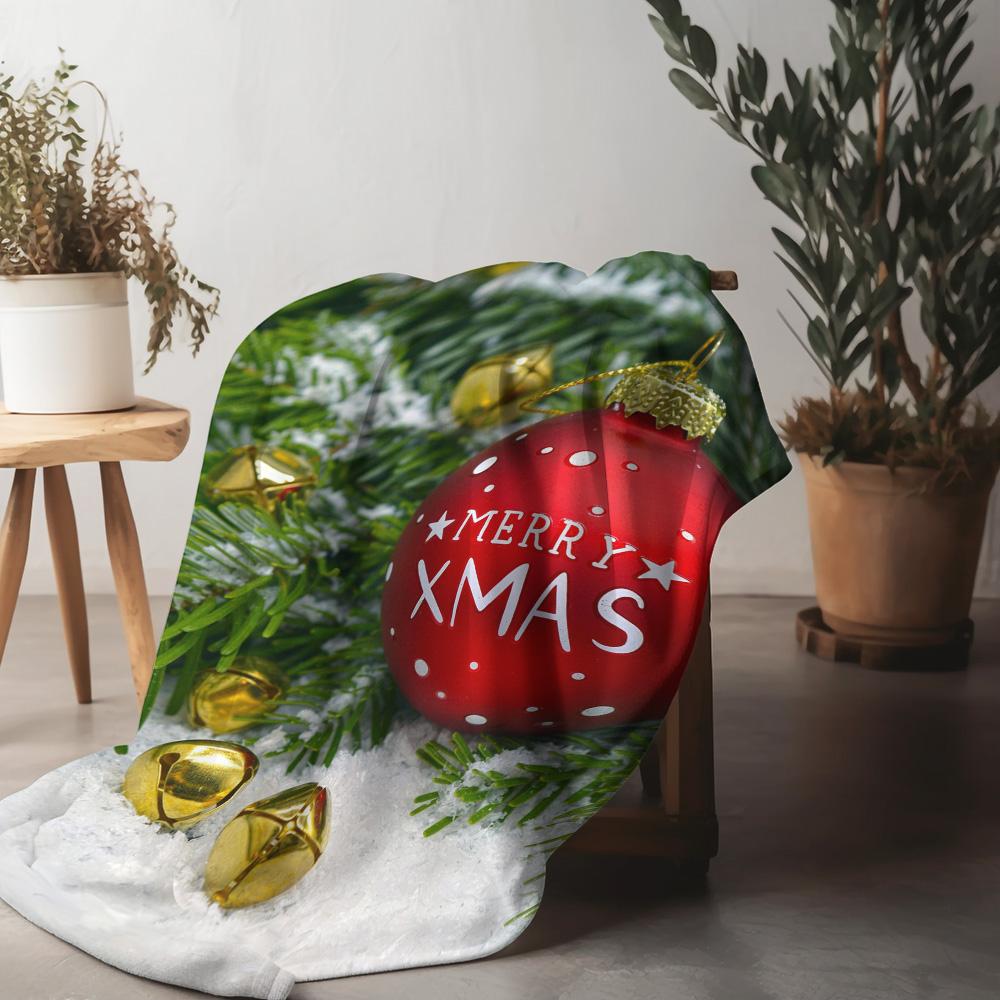 Tuniu Christmas Red Gift Blanket Soft Cozy Warm Throw Blanket for Sofa Bed Home Decoration