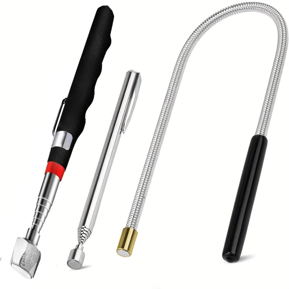 

3-Piece Magnetic Pickup Tool Set - Telescoping 7-30.5 Inch & 5-25 Inch Flexible Retrievers with High-Strength Magnets, Durable