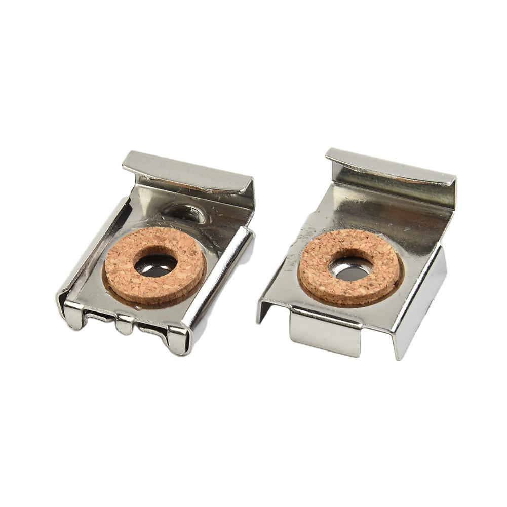 Heat-resisted Bathroom Glass Spring Loaded Clips Ridged Clips 32mm*24mm*5mm 4-6mm Range 4pcs Adjustable Heavy-duty
