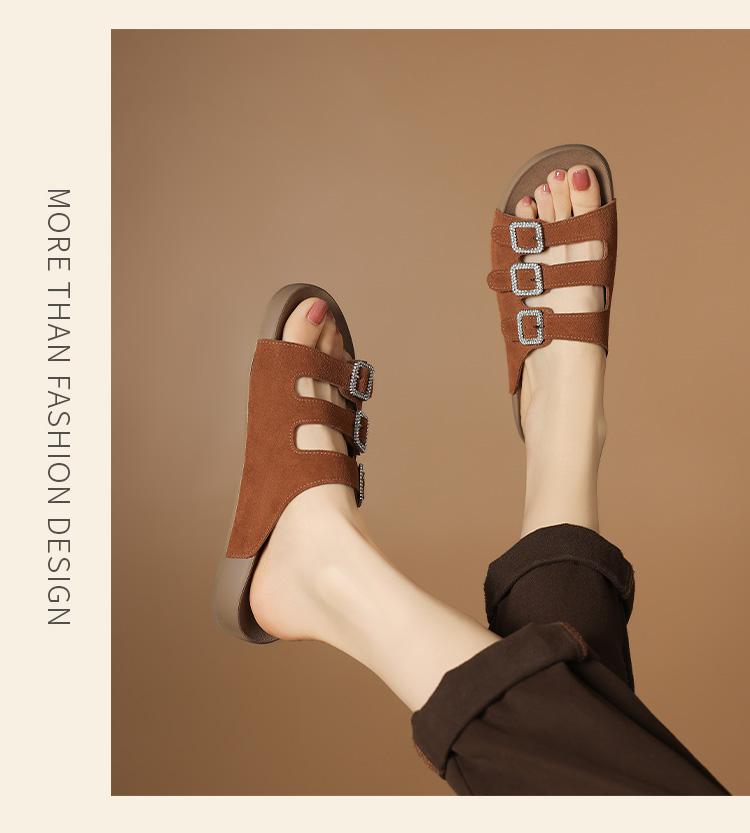 High fashion temperament, one foot soft soled slippers, women's shoes for outdoor wear