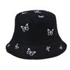 Unisex Fashion Embroidered Bucket Hat Adjustable Wide Brim Summer Fisherman Cap for Women Teens Girls